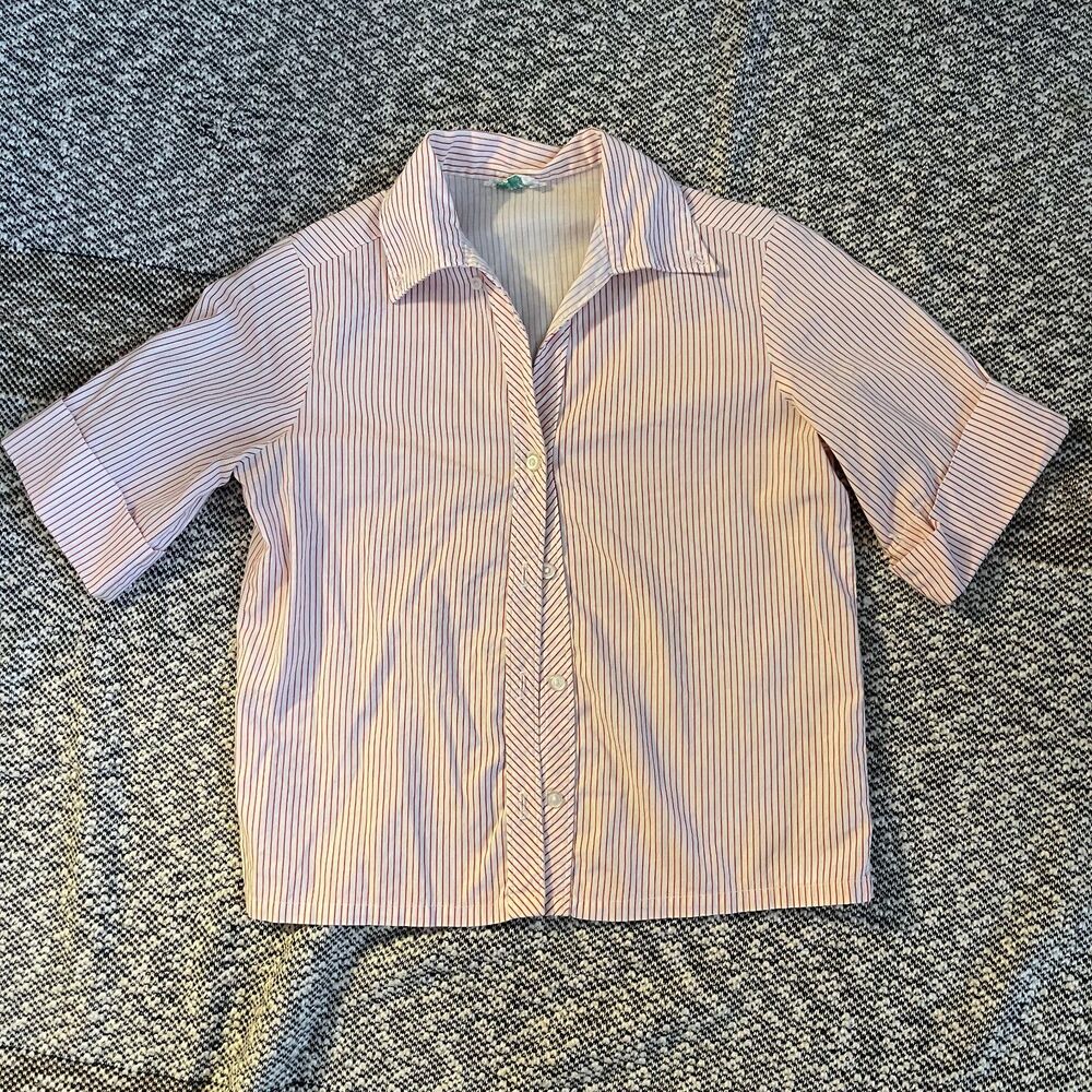 Vintage Retro Blouse - Candy Stripe White with Red - Alice Aiken